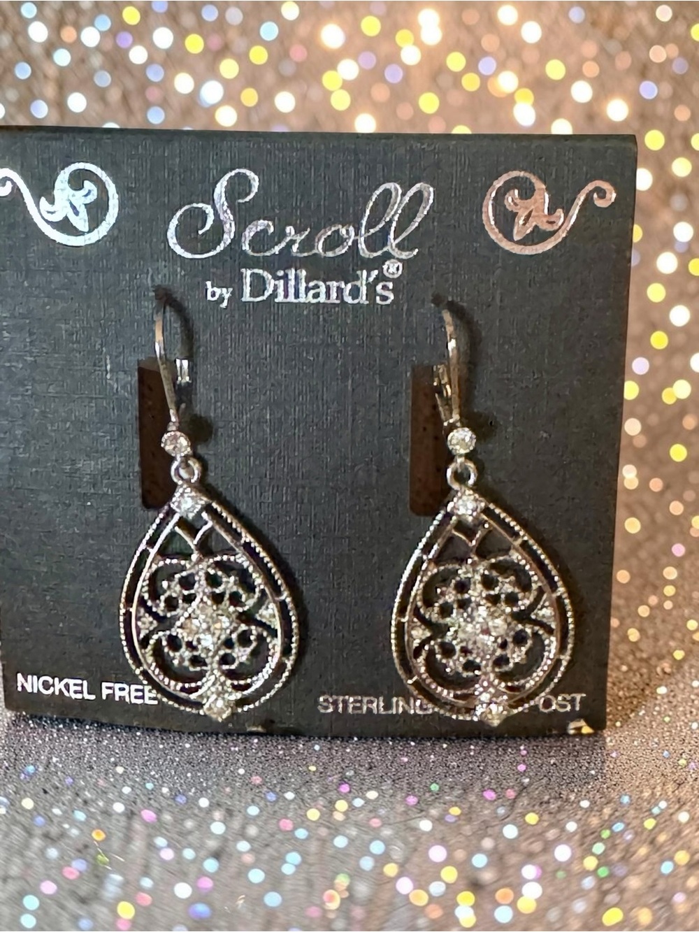 Scroll by Dillard's Sterling Silver Teardrop Earrings in Silver